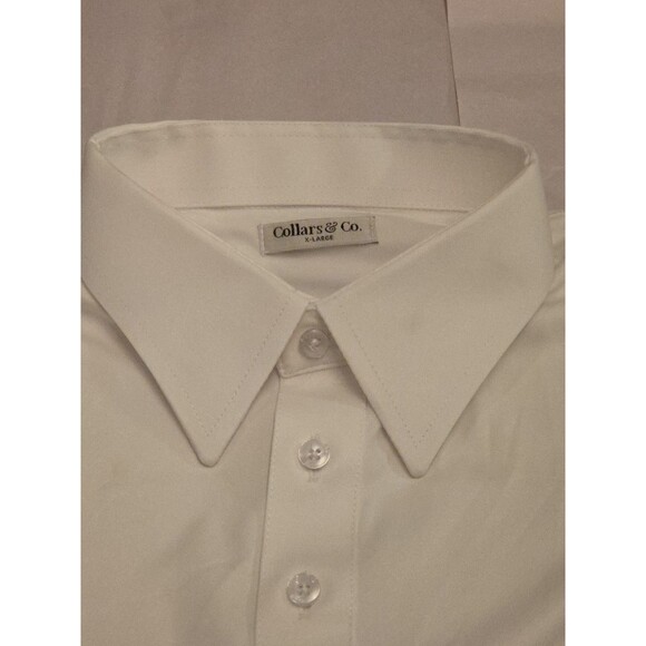 NWOT Collars & Co Men’s XL English Spread Collar Polo Shirt – Solid White - Picture 5 of 8